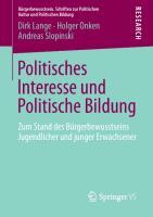 Vorderes Coverbild Politisches Interesse und Politische Bildung
