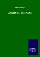 Vorderes Coverbild Lehrstoff der Untertertia
