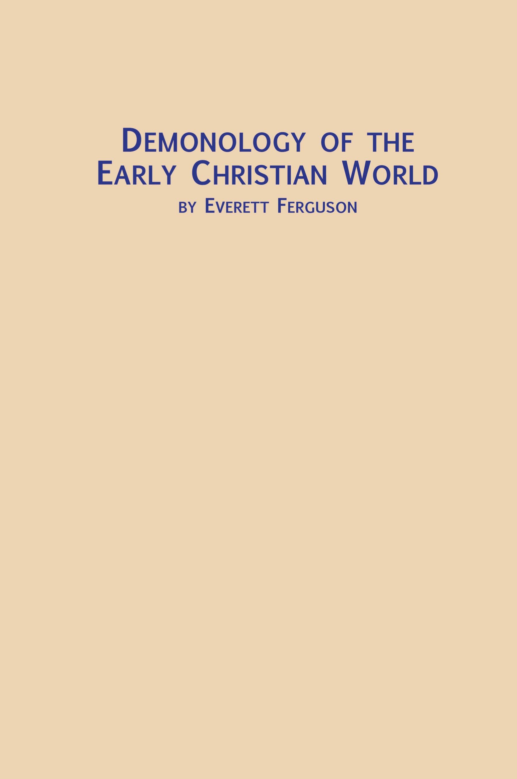 Vorderes Coverbild Demonology of the Early Christian World