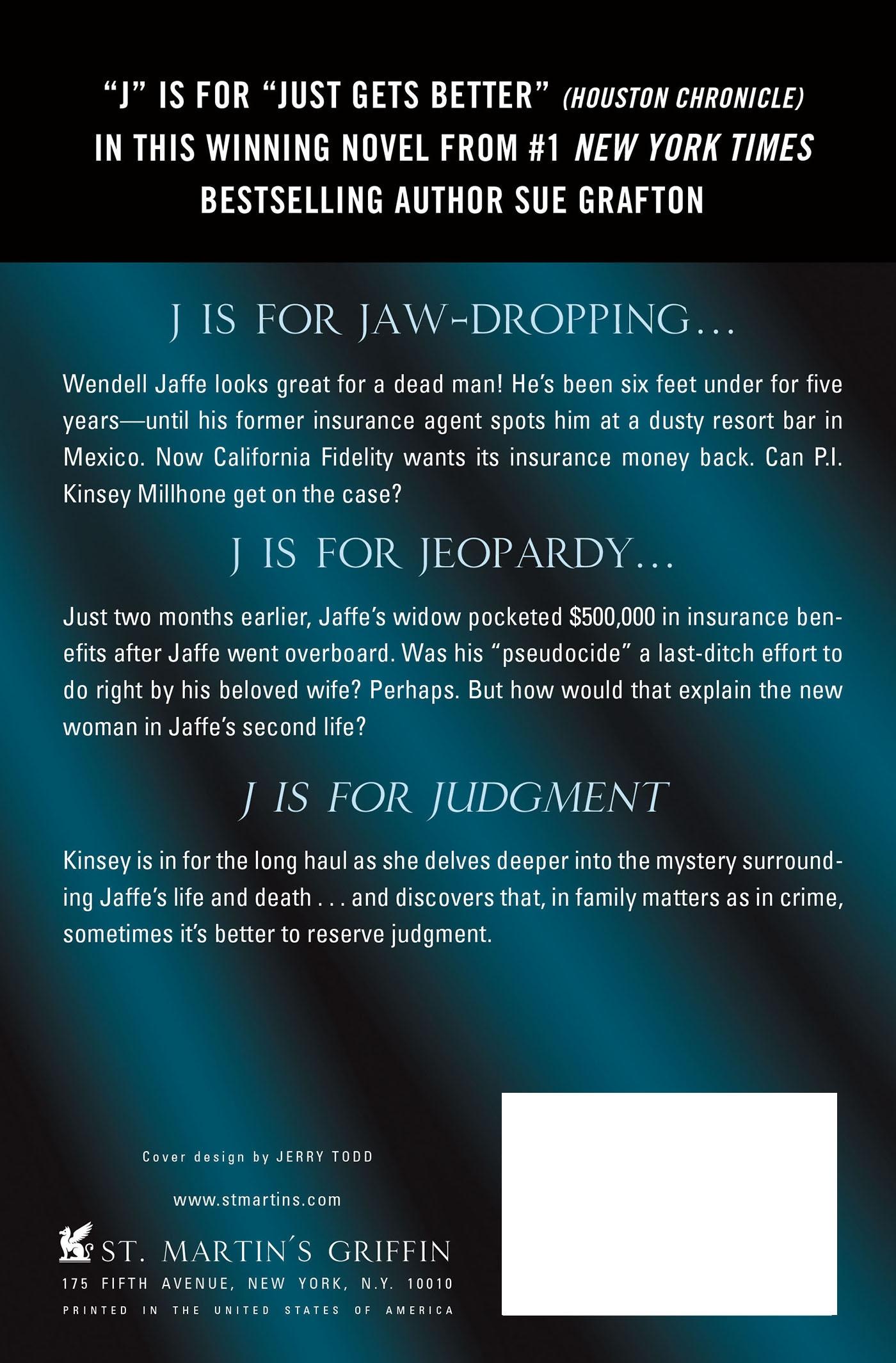 Rückseitencover J IS FOR JUDGMENT