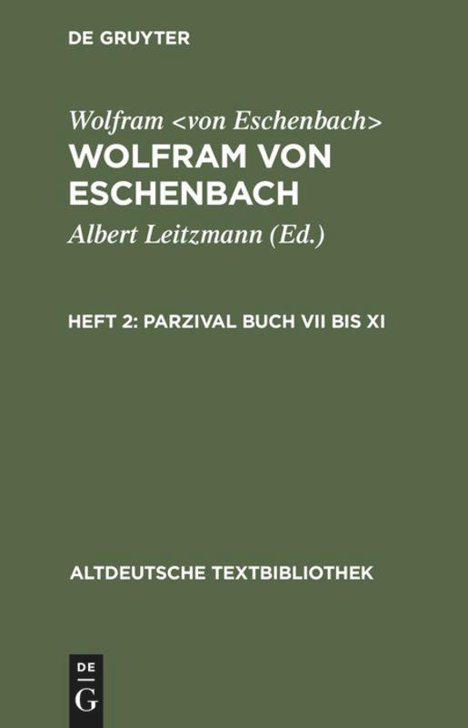 Vorderes Coverbild Parzival Buch VII bis XI