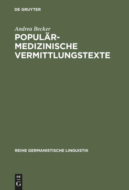 Vorderes Coverbild Populärmedizinische Vermittlungstexte