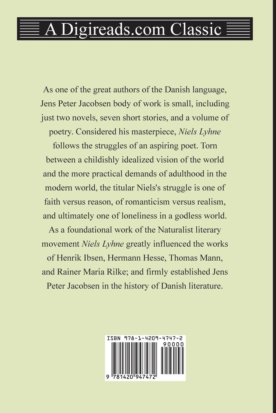 Rückseitencover Niels Lyhne