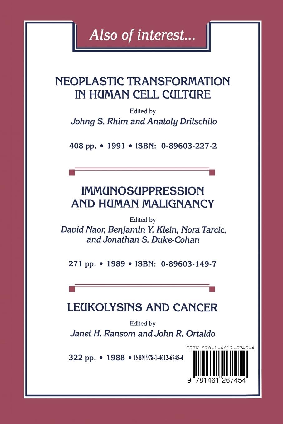 Rückseitencover Serological Cancer Markers