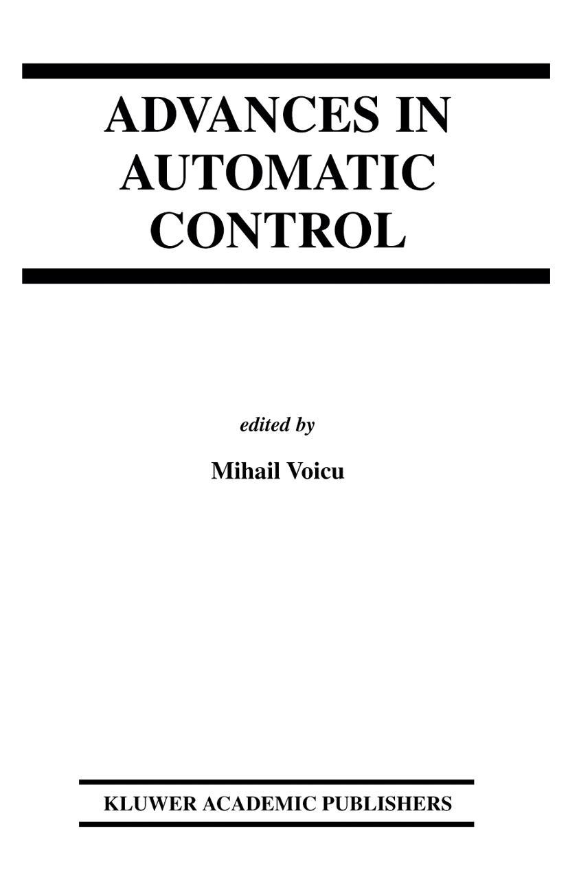 Vorderes Coverbild Advances in Automatic Control