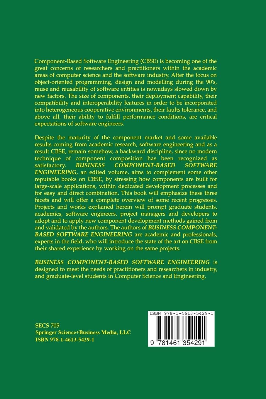 Rückseitencover Business Component-Based Software Engineering