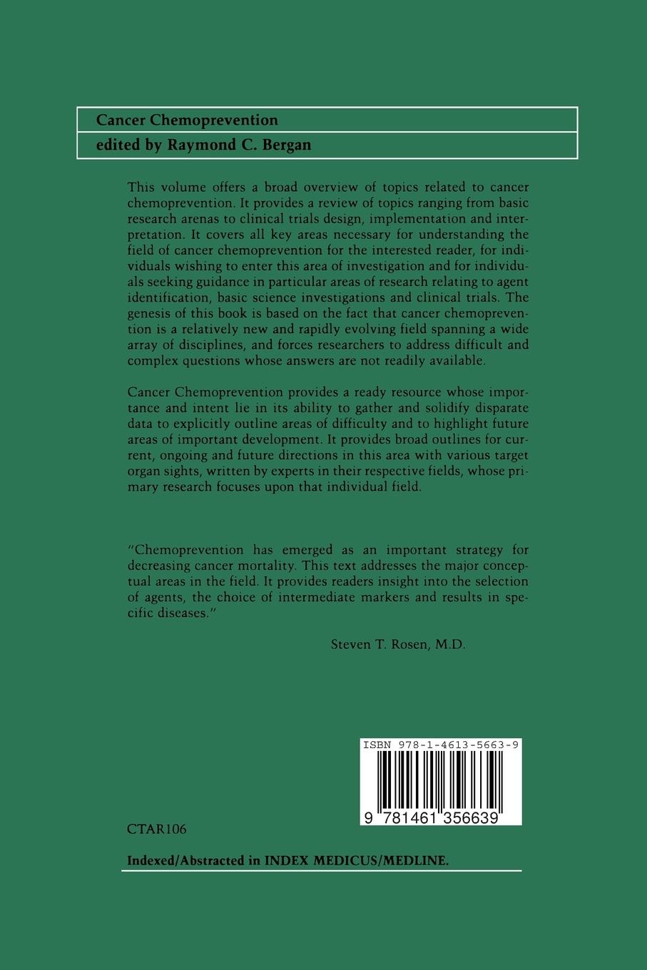 Rückseitencover Cancer Chemoprevention