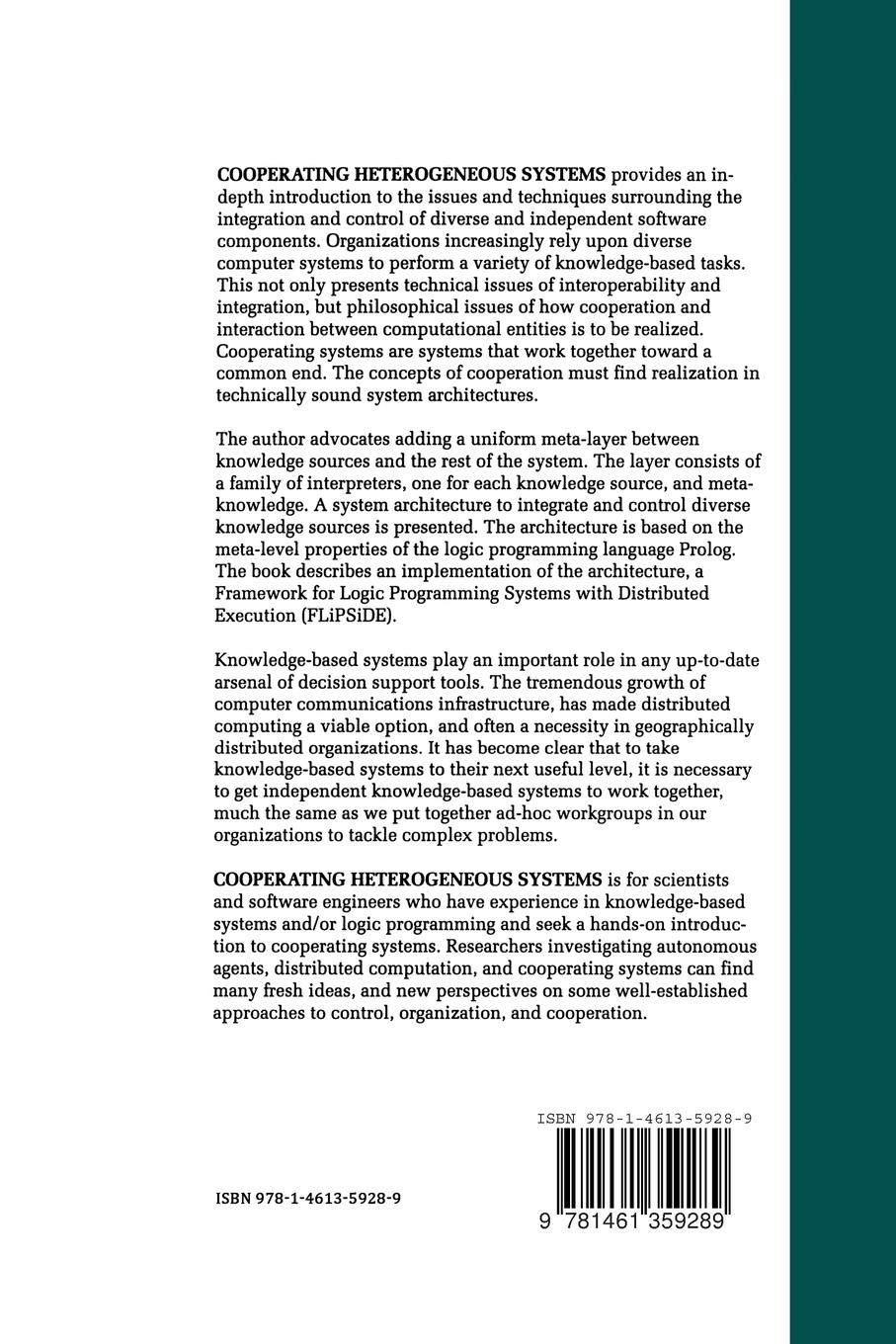 Rückseitencover Cooperating Heterogeneous Systems