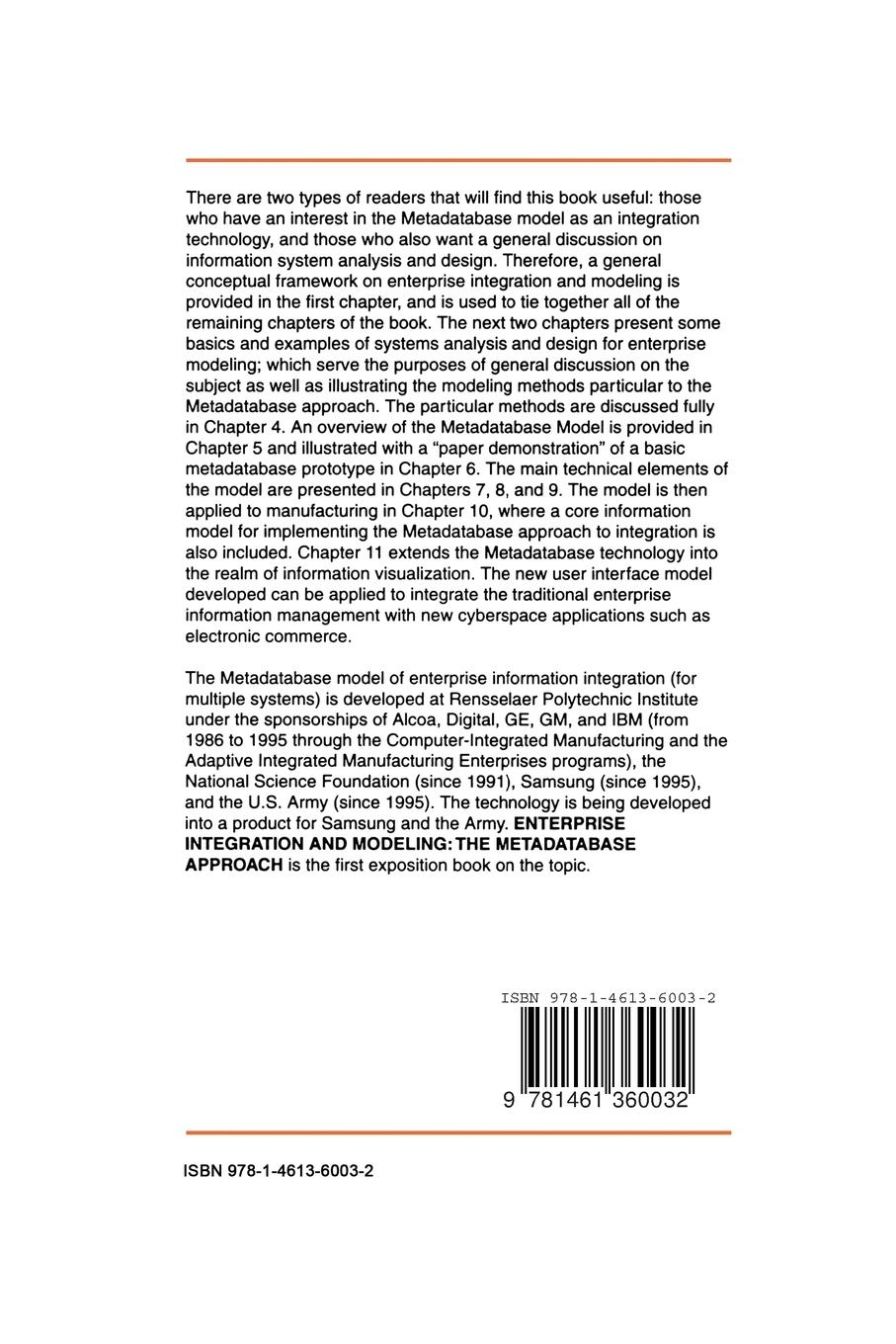Rückseitencover Enterprise Integration and Modeling: The Metadatabase Approach