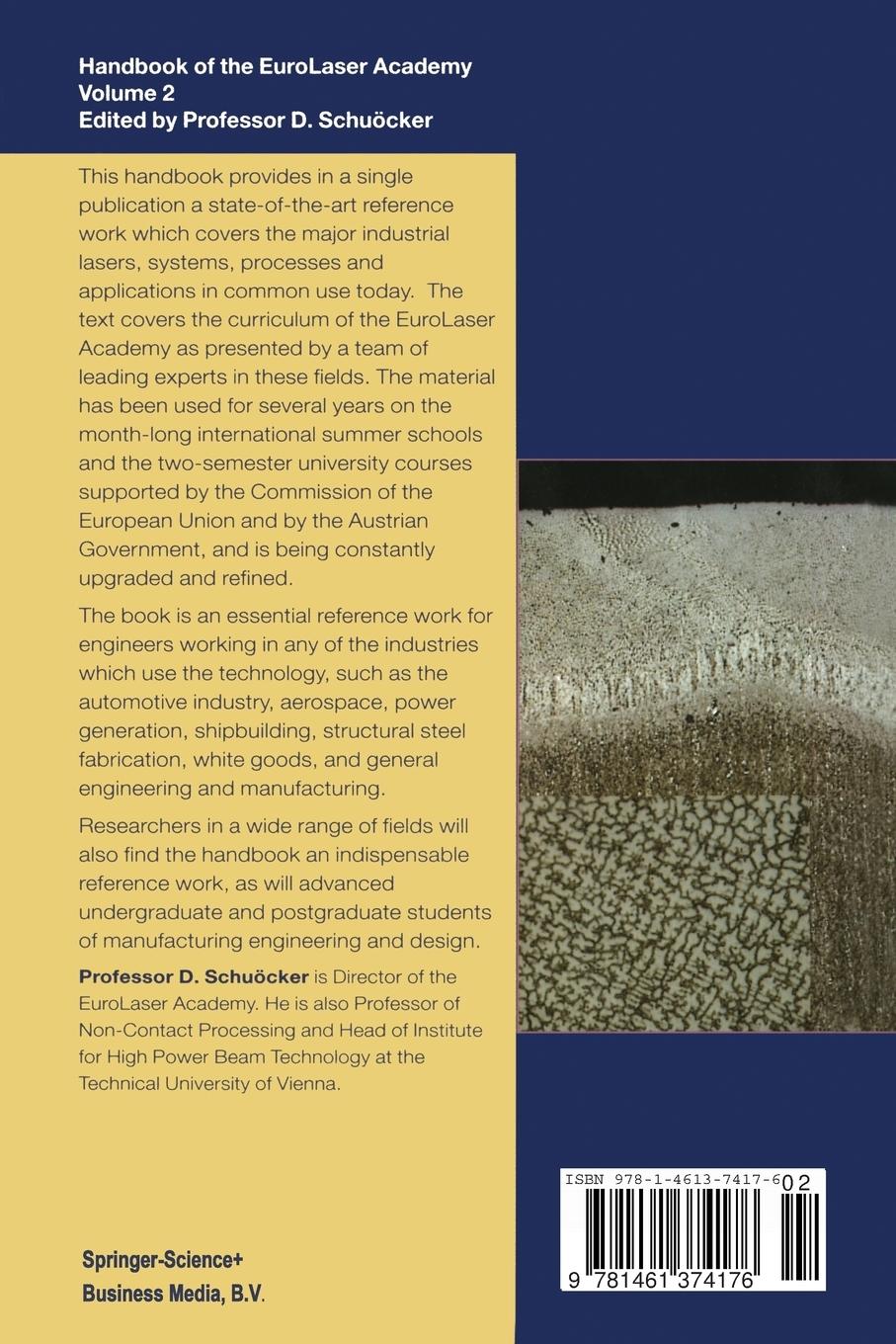 Rückseitencover Handbook of the EuroLaser Academy
