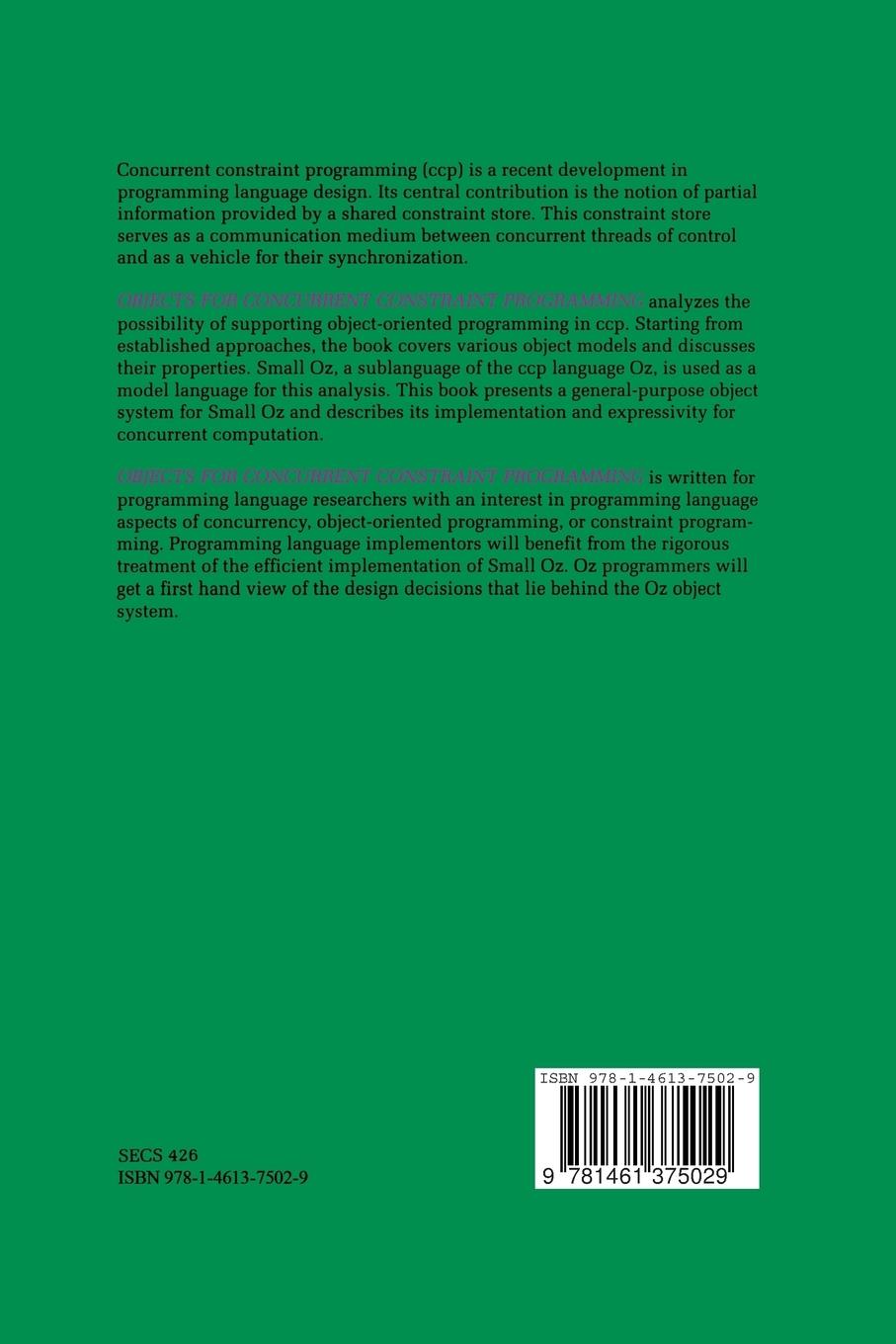 Rückseitencover Objects for Concurrent Constraint Programming