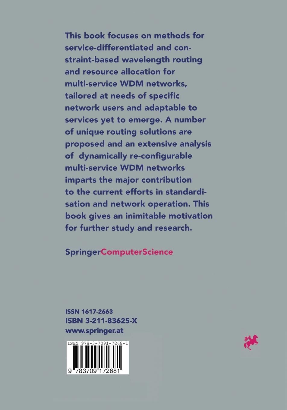Rückseitencover QoS-based Wavelength Routing in Multi-Service WDM Networks