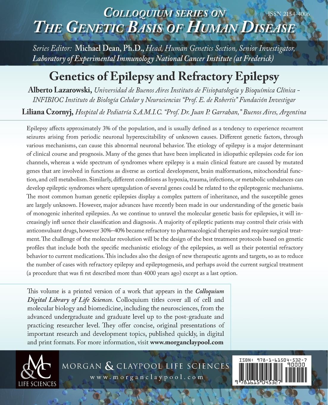 Rückseitencover Genetics of Epilepsy and Refractory Epilepsy