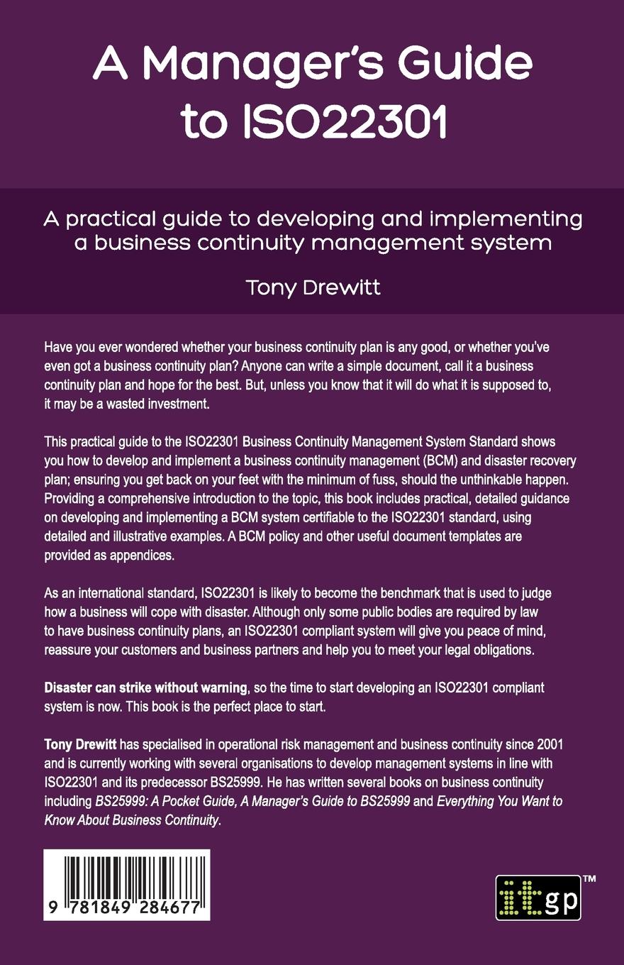 Rückseitencover Manager's Guide to ISO22301