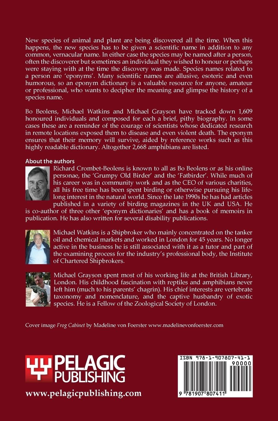 Rückseitencover The Eponym Dictionary of Amphibians