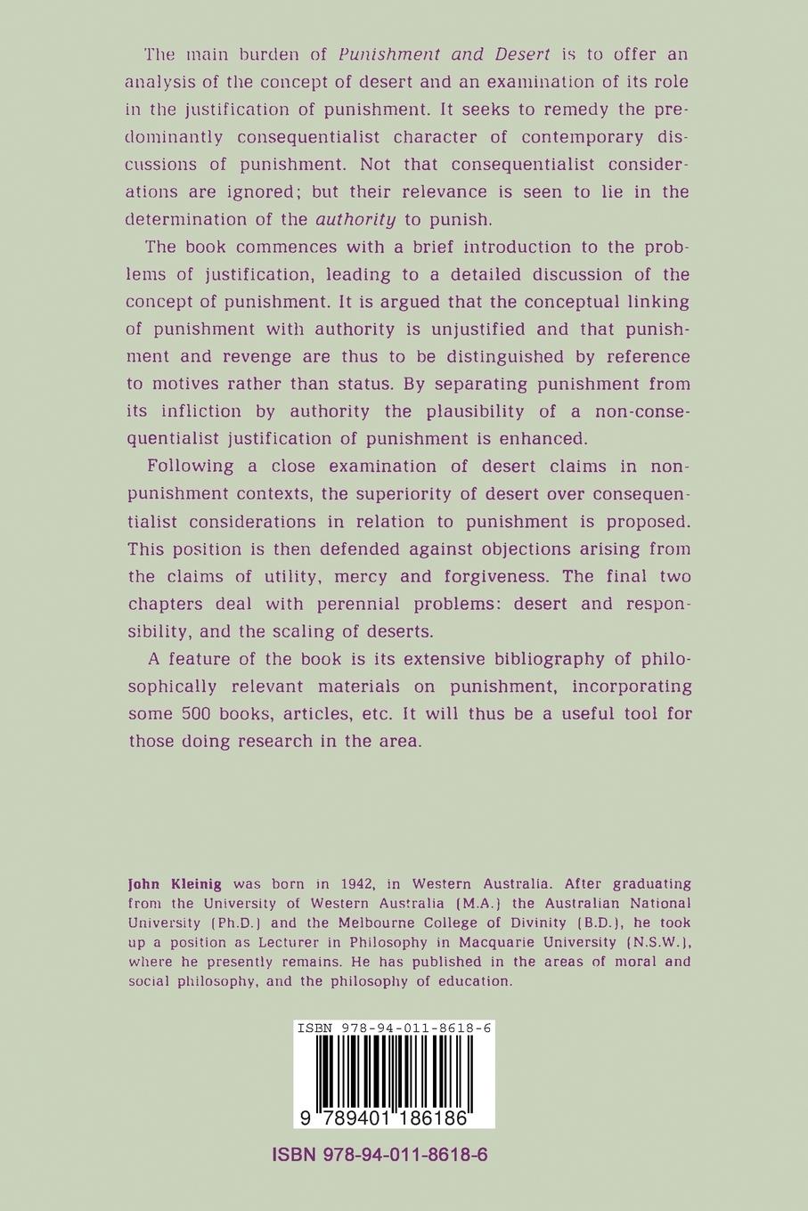 Rückseitencover Punishment and Desert