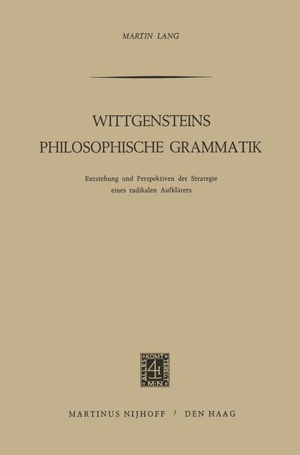 Vorderes Coverbild Wittgensteins Philosophische Grammatik