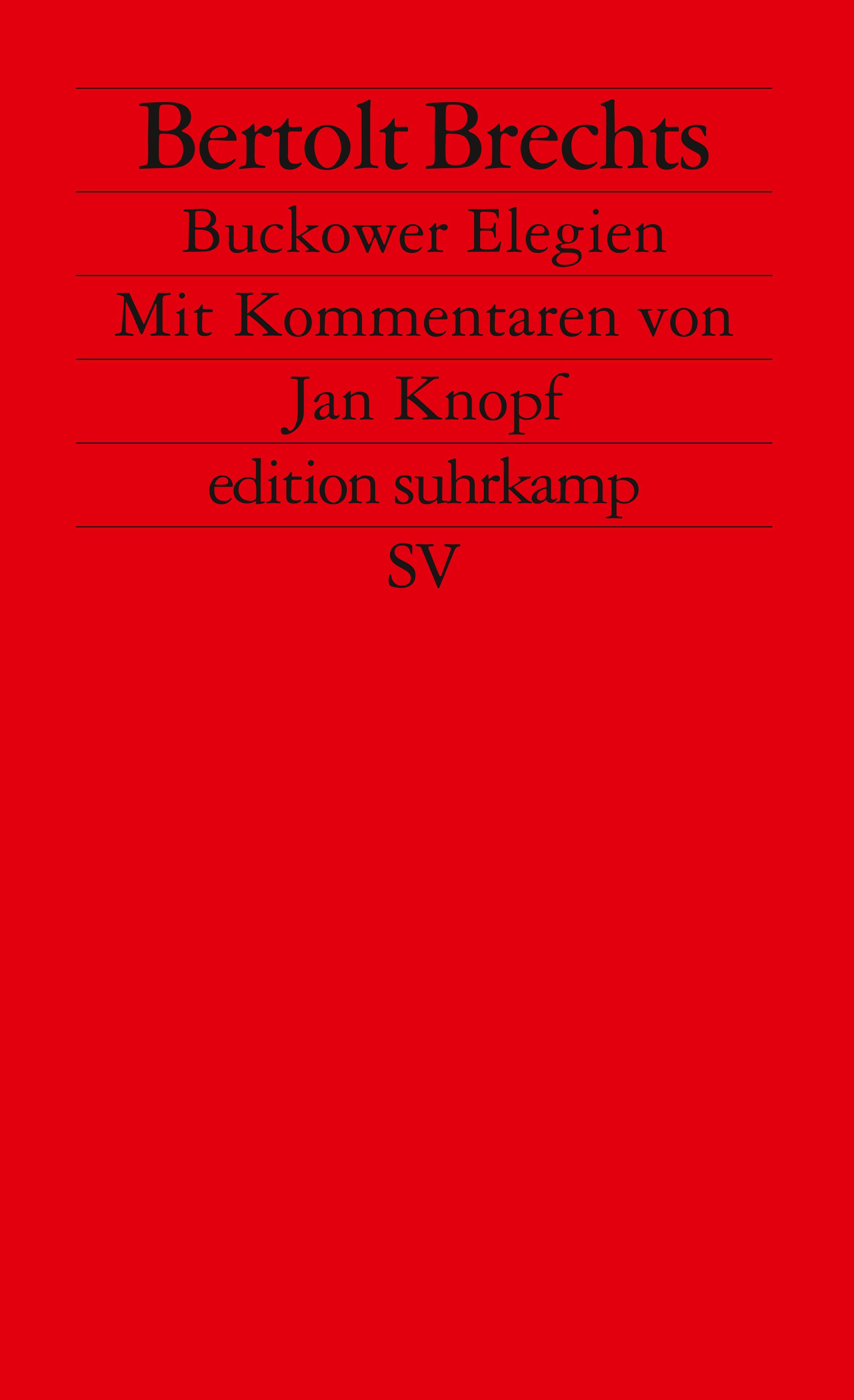 Vorderes Coverbild Brechts Bukower Elegien