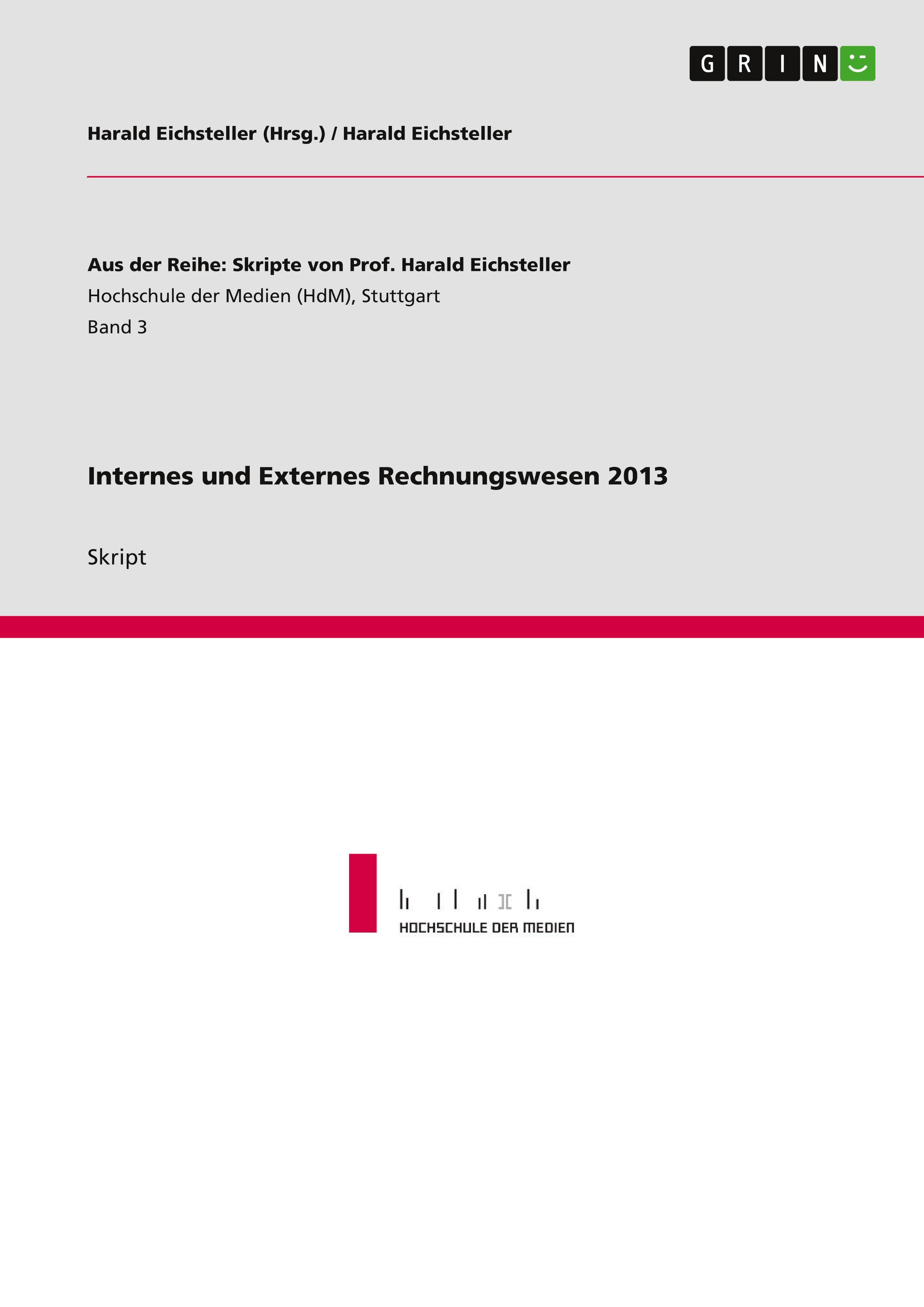 Vorderes Coverbild Internes und Externes Rechnungswesen 2013