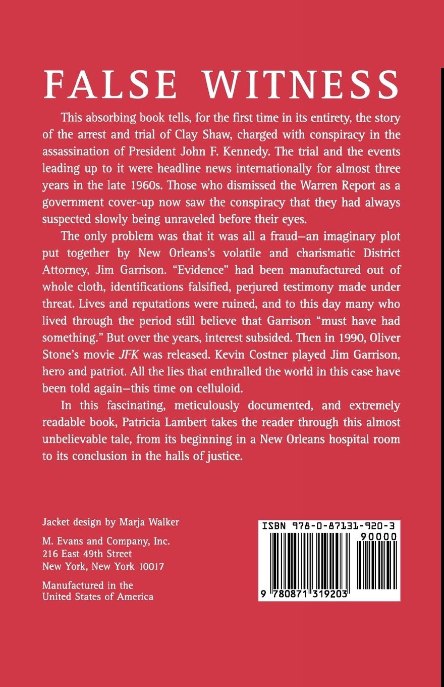 Rückseitencover False Witness