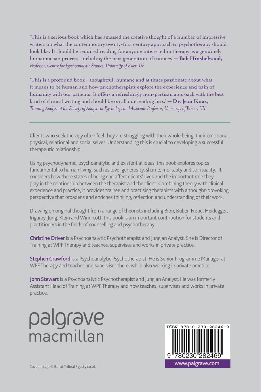 Rückseitencover Being and Relating in Psychotherapy