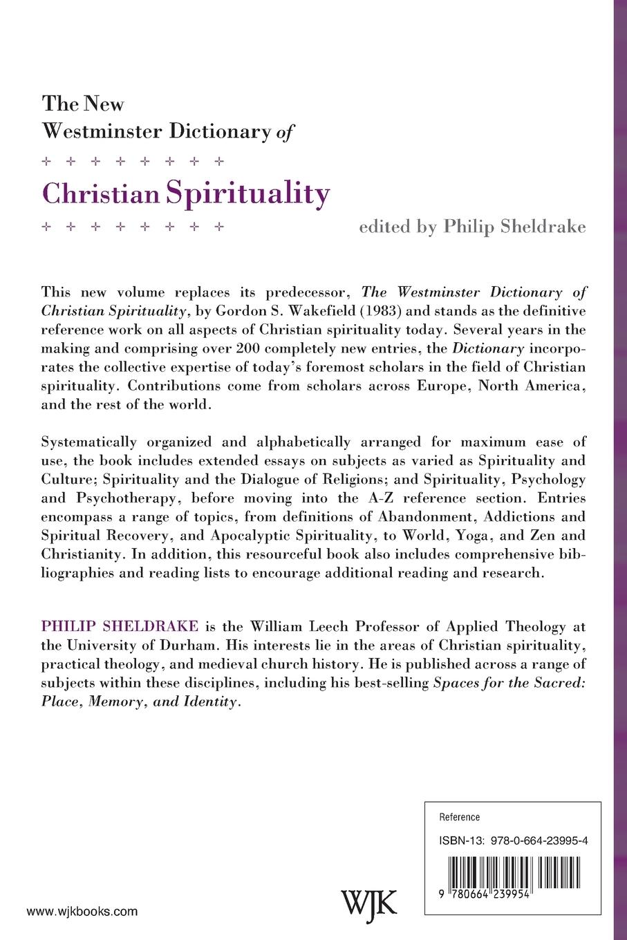 Rückseitencover The New Westminster Dictionary of Christian Spirituality