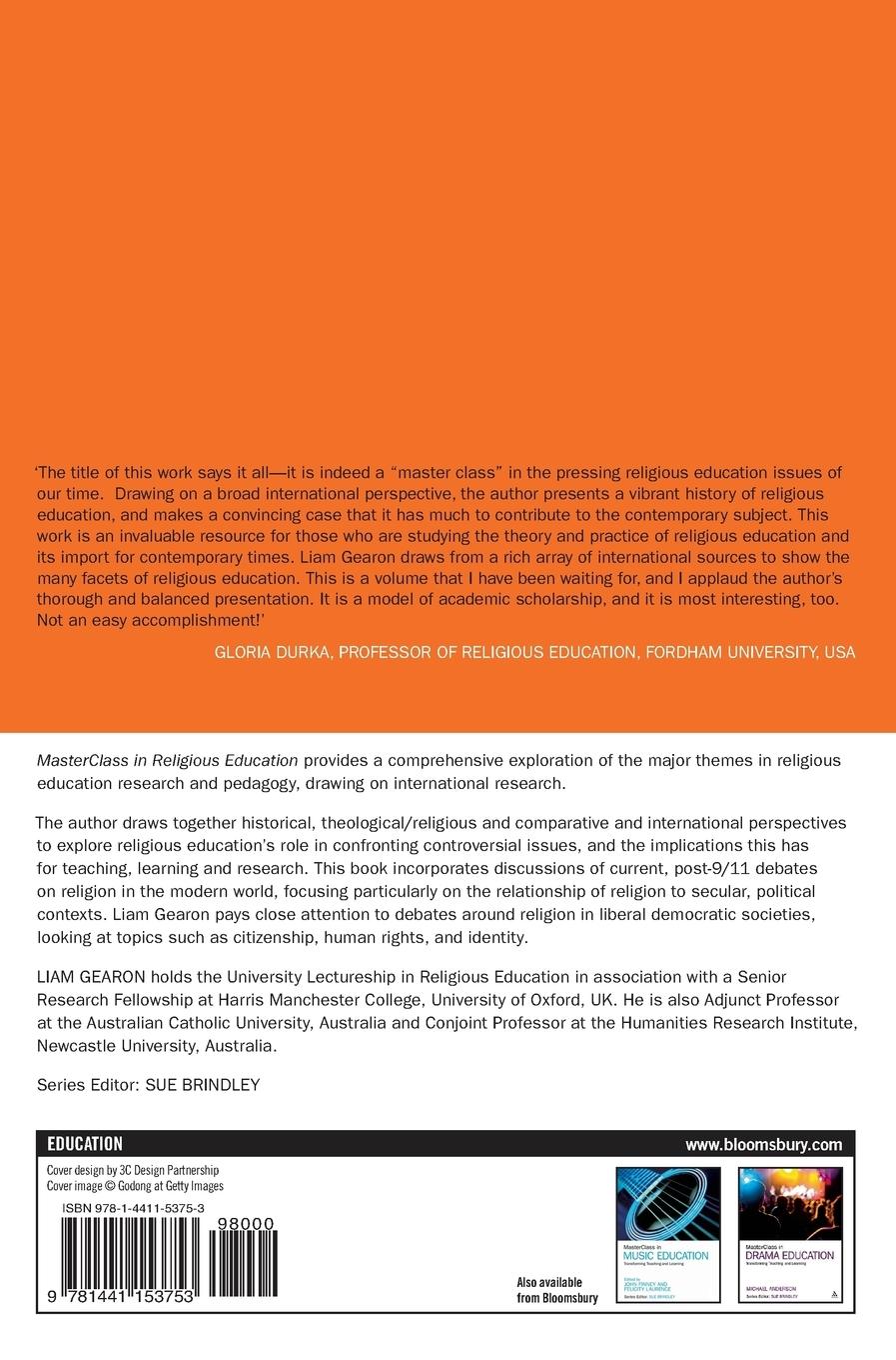 Rückseitencover MasterClass in Religious Education