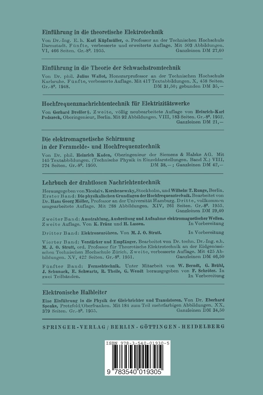 Rückseitencover Die Theorie des Nebensprechens auf Leitungen