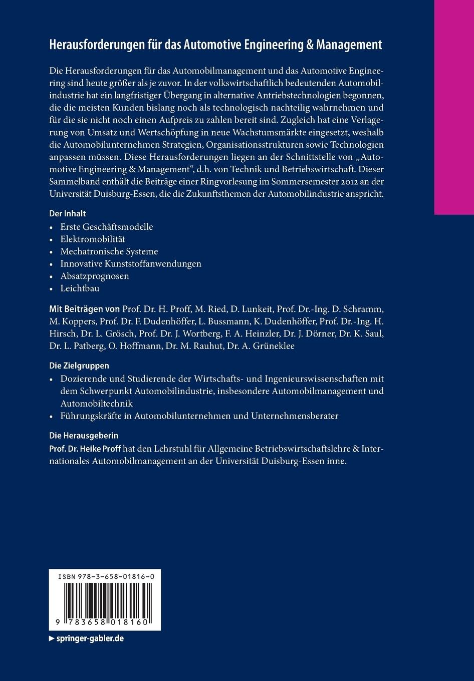 Rückseitencover Herausforderungen für das Automotive Engineering & Management