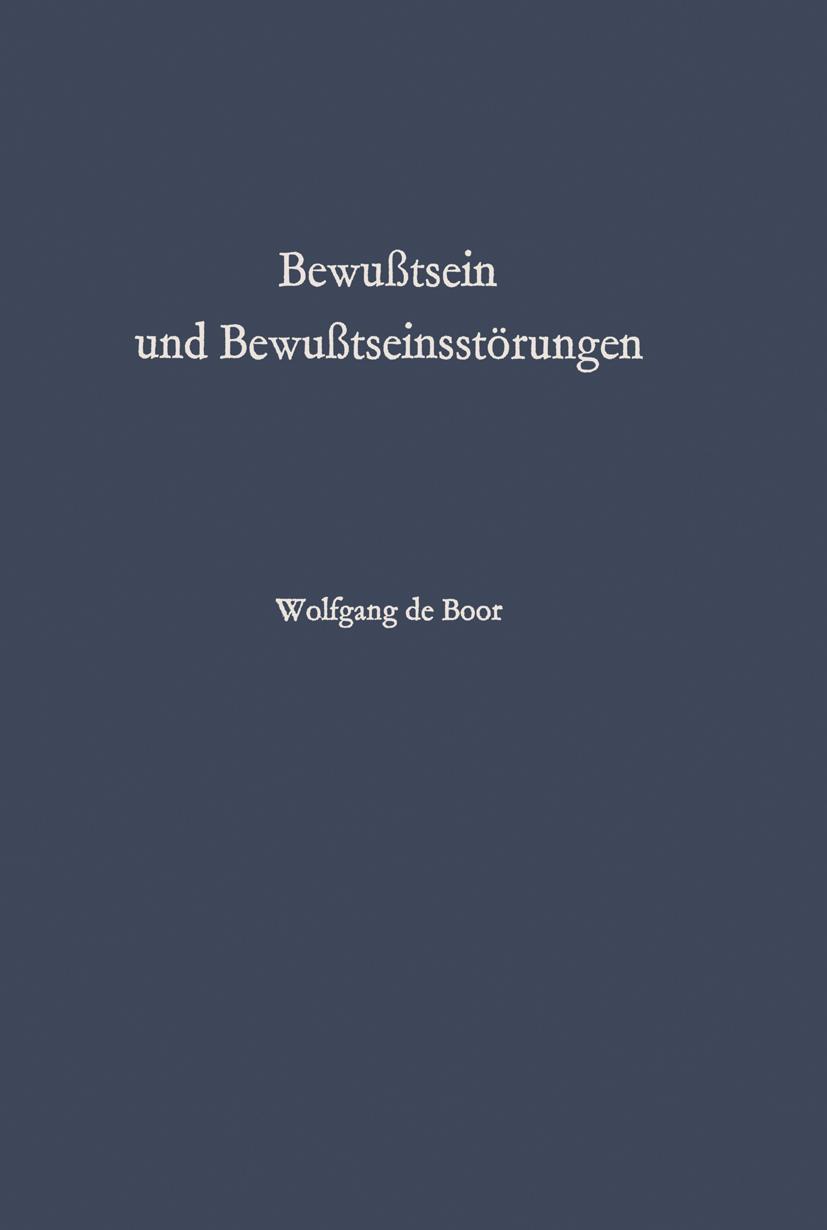 Vorderes Coverbild Bewußtsein und Bewußtseinsstörungen