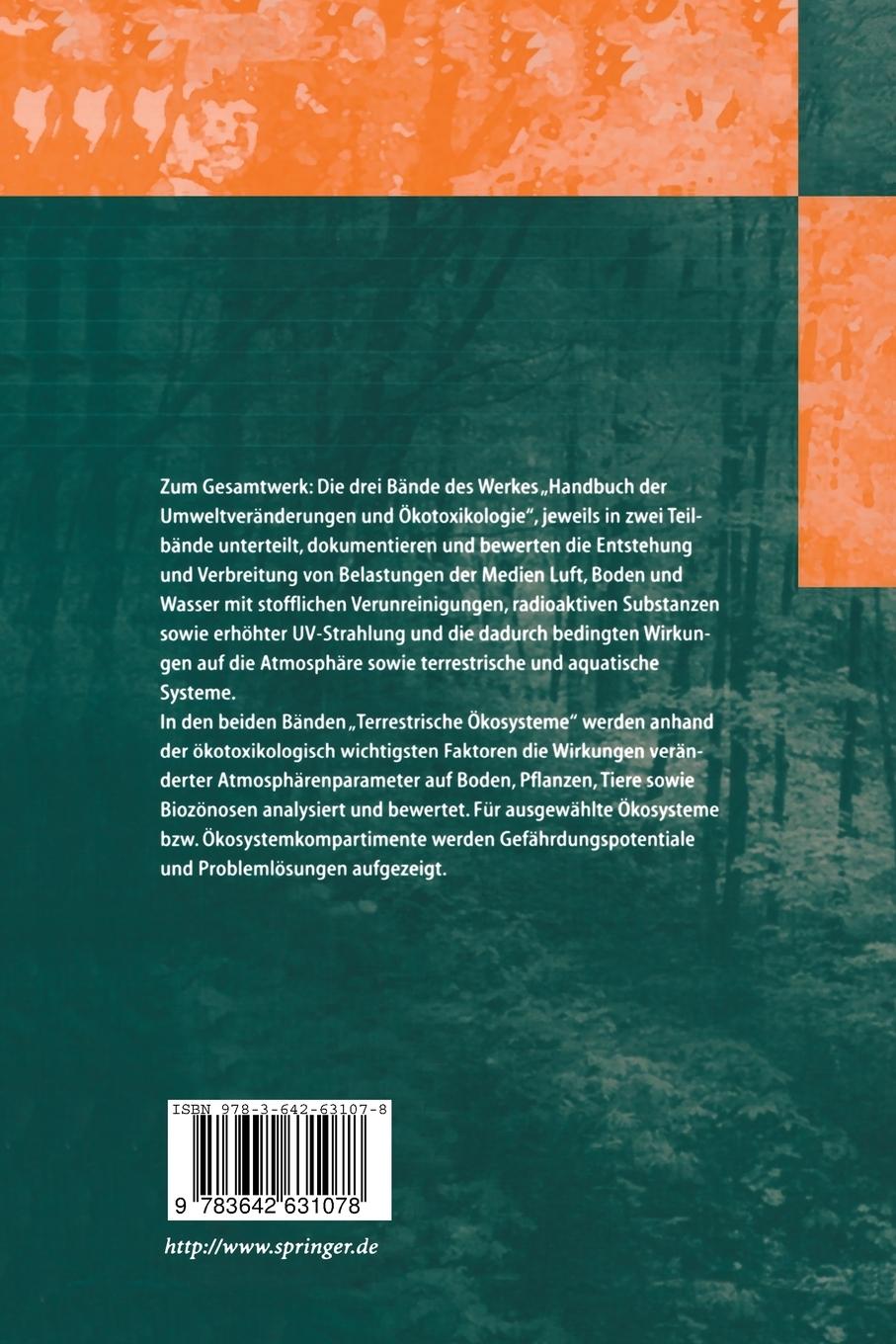 Rückseitencover Handbuch der Umweltveränderungen und Ökotoxikologie