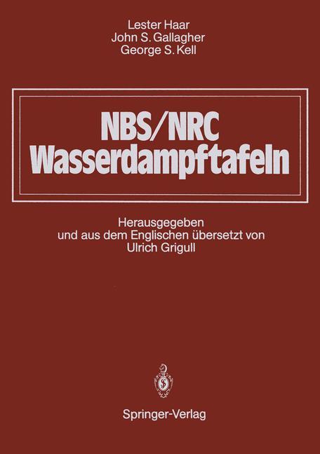 Vorderes Coverbild NBS/NRC Wasserdampftafeln