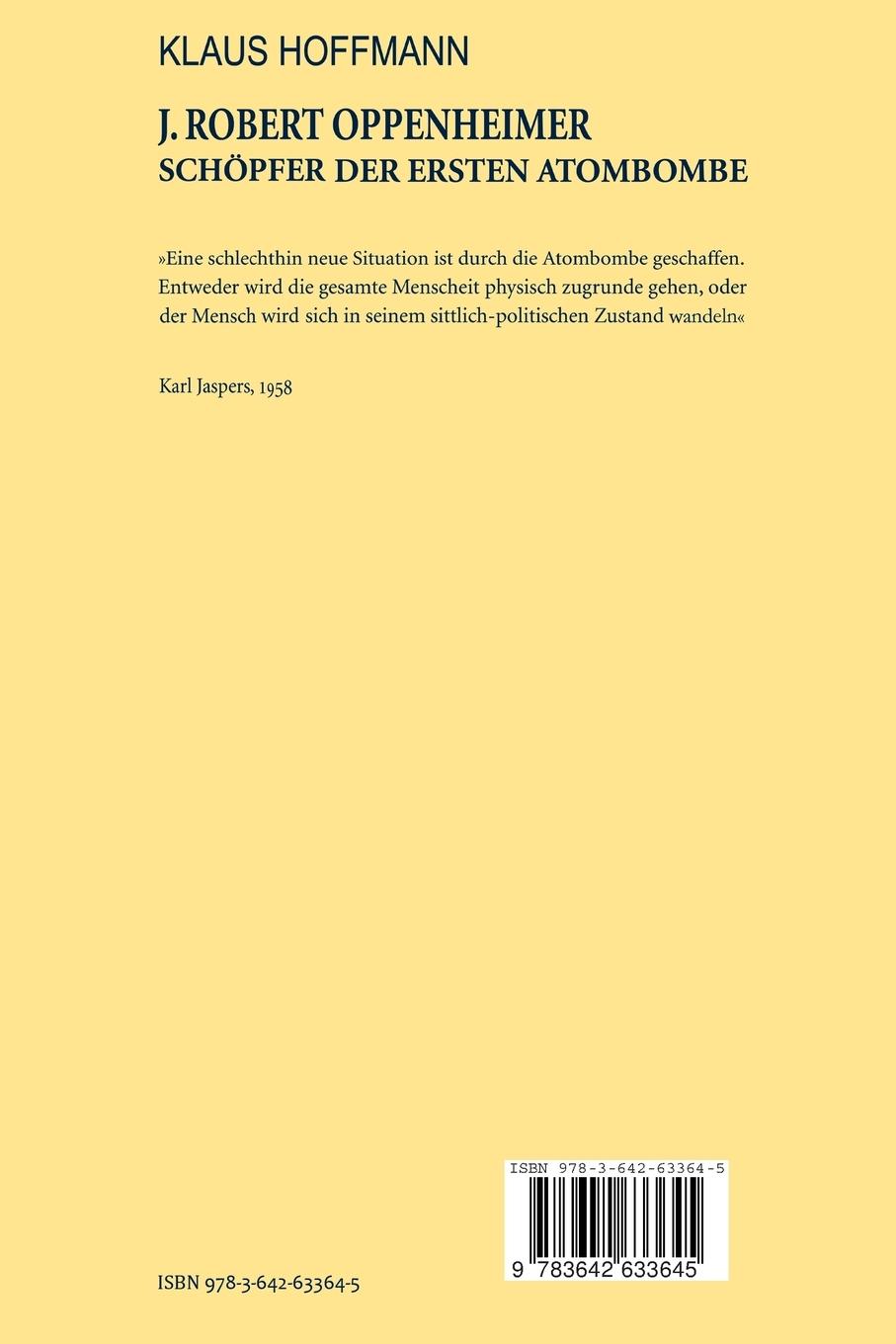 Rückseitencover J. Robert Oppenheimer