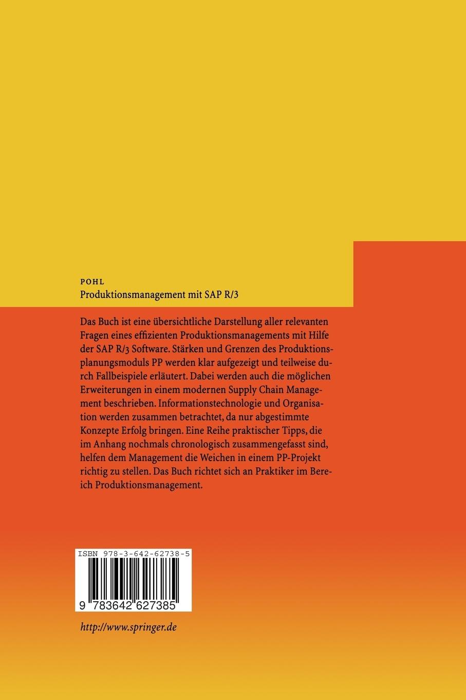 Rückseitencover Produktionsmanagement mit SAP R/3