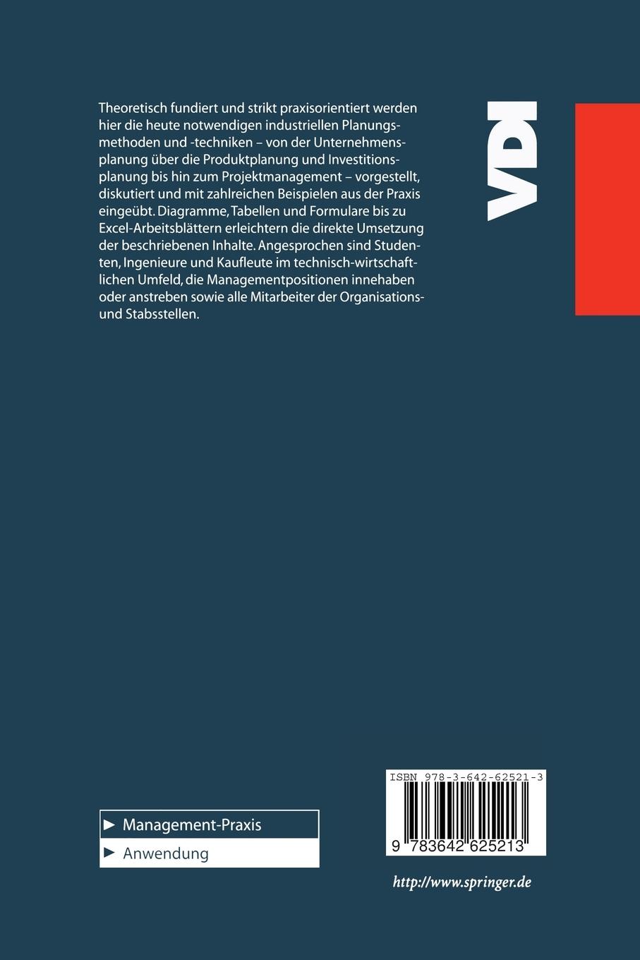 Rückseitencover Industrielle Planungstechniken