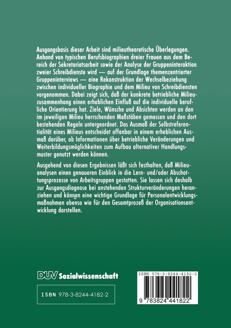 Rückseitencover Das Büro als Milieu