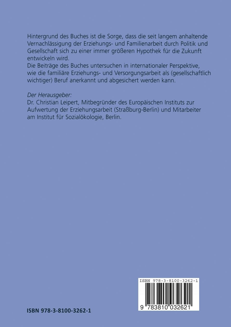 Rückseitencover Familie als Beruf: Arbeitsfeld der Zukunft