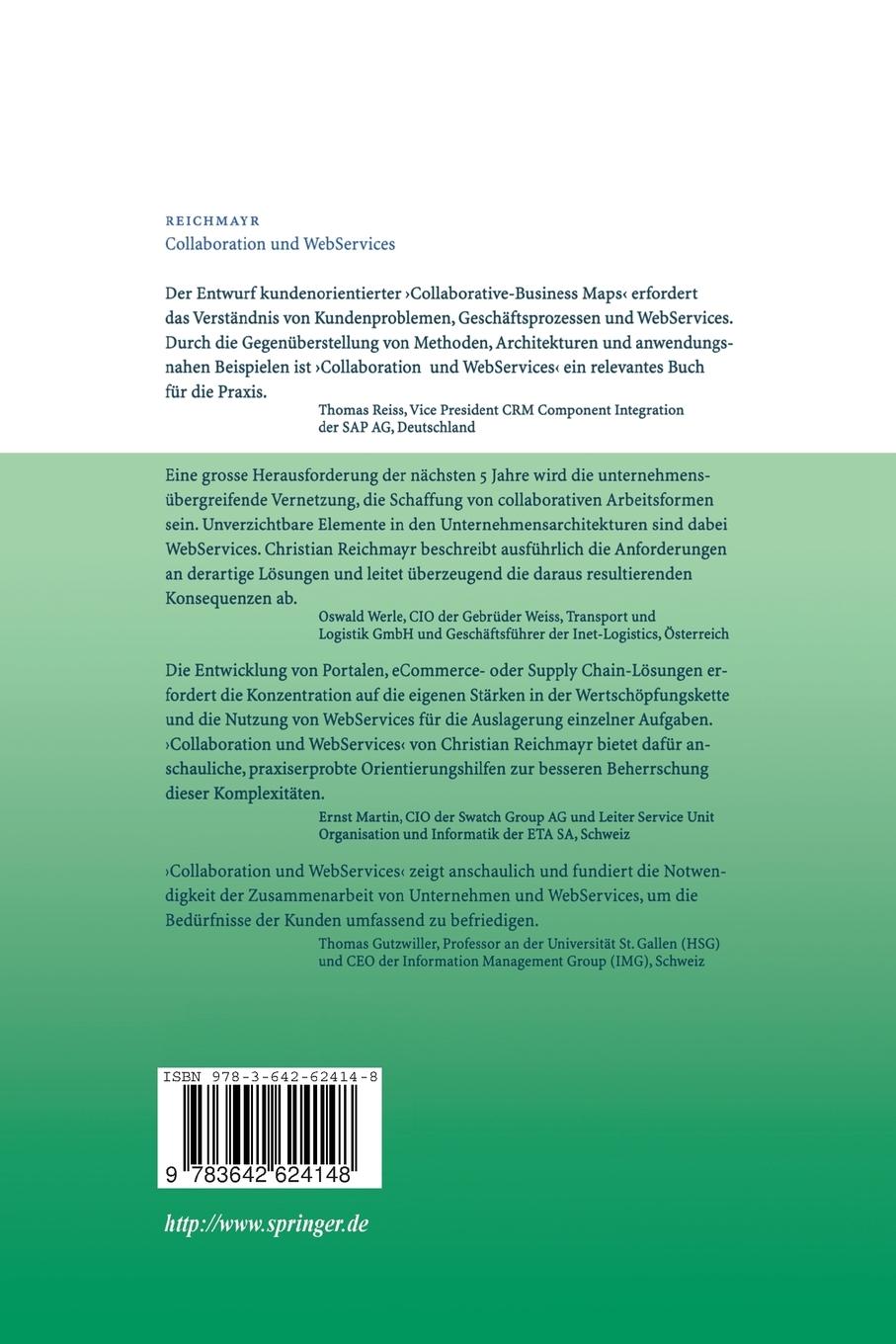 Rückseitencover Collaboration und WebServices