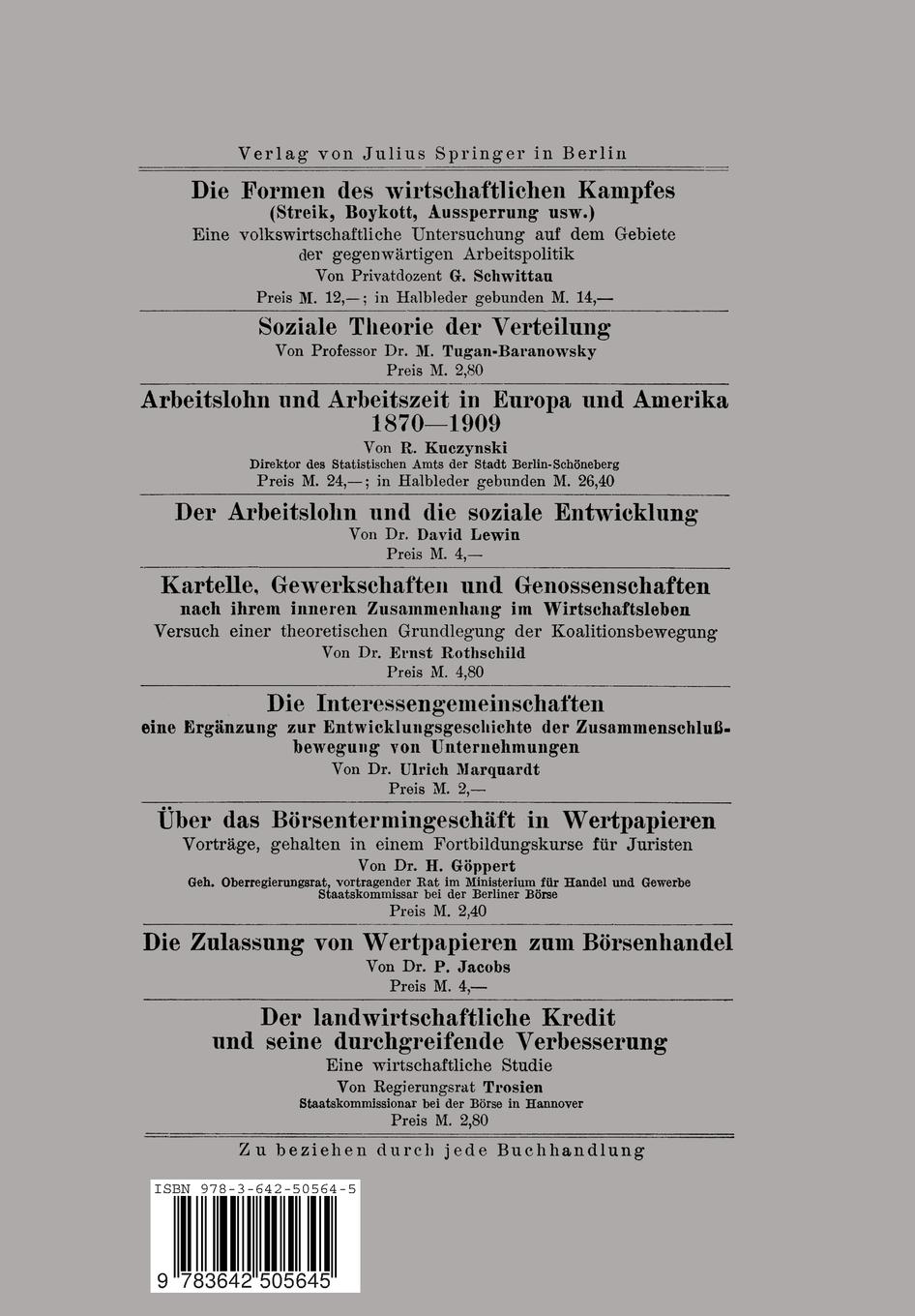 Rückseitencover Der Kapitalzins