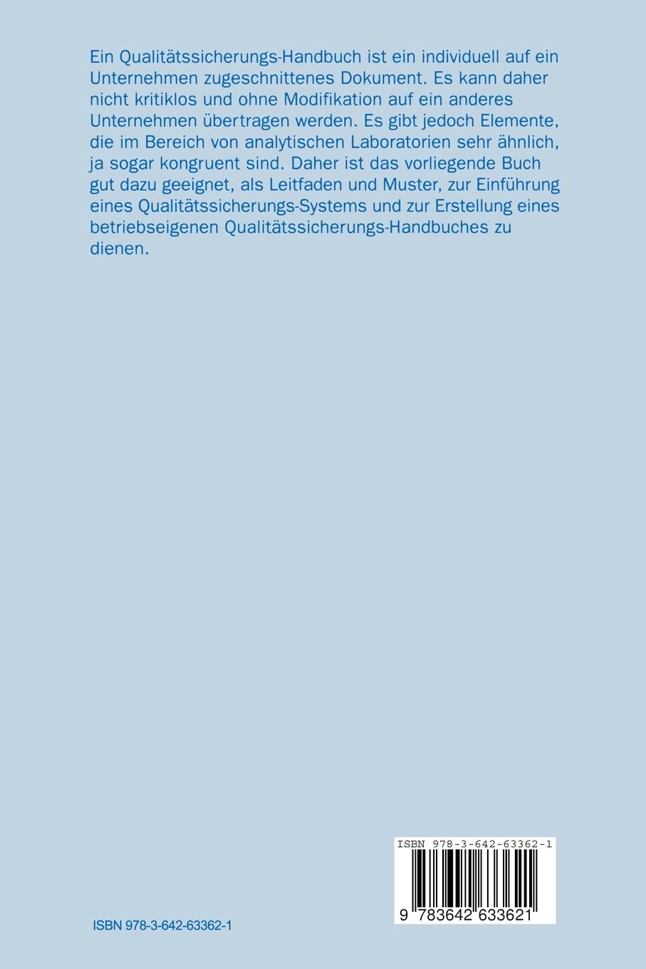 Rückseitencover Das Qualitätssicherungs-Handbuch im Labor