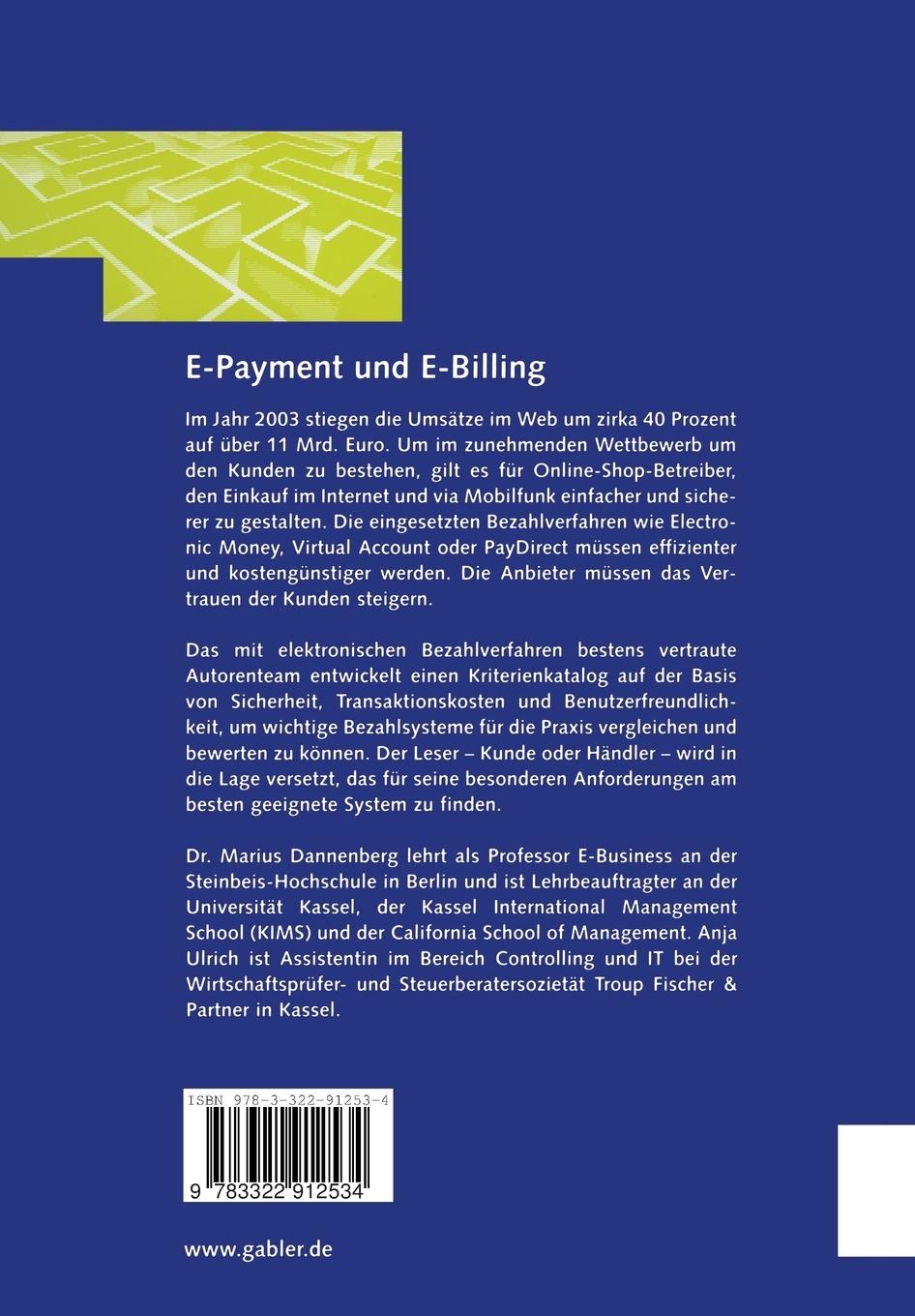 Rückseitencover E-Payment und E-Billing