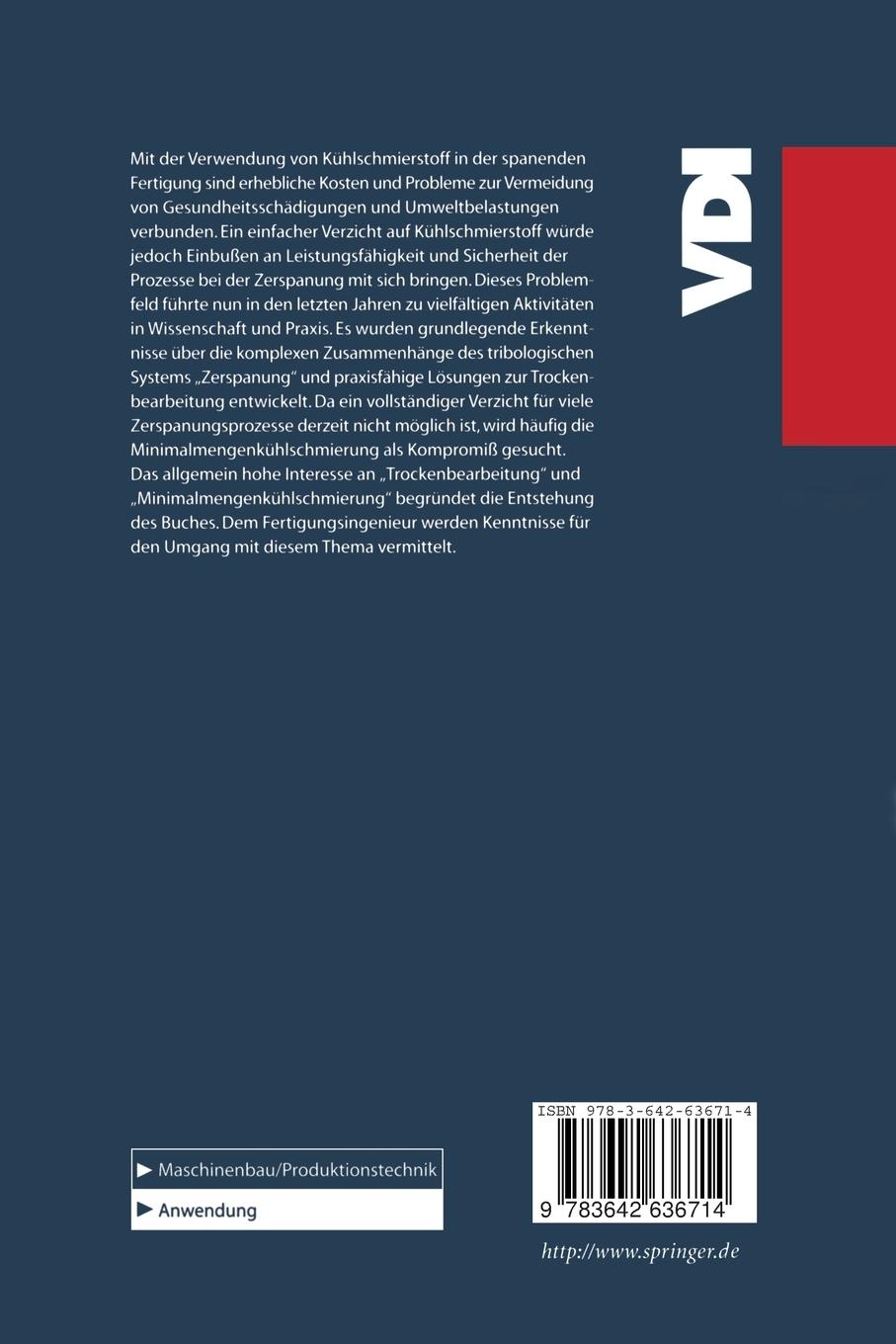 Rückseitencover Trockenbearbeitung und Minimalmengenkühlschmierung