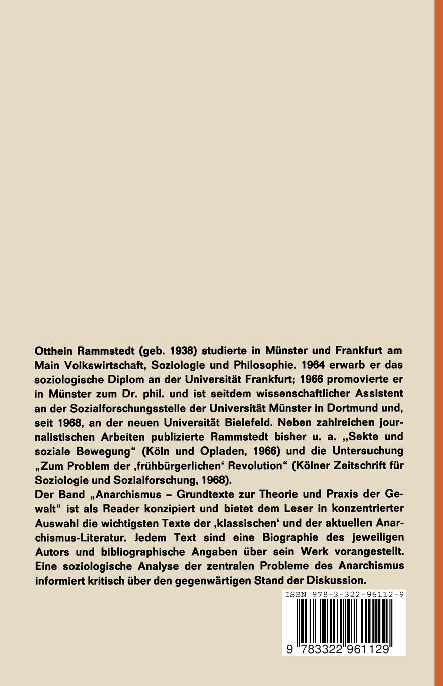 Rückseitencover Anarchismus