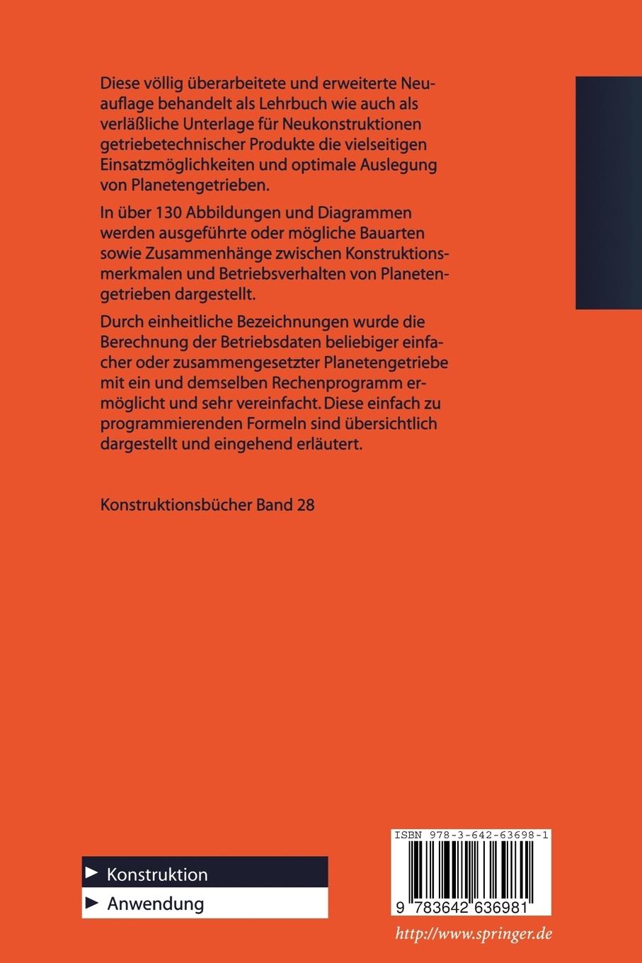 Rückseitencover Die Umlaufgetriebe