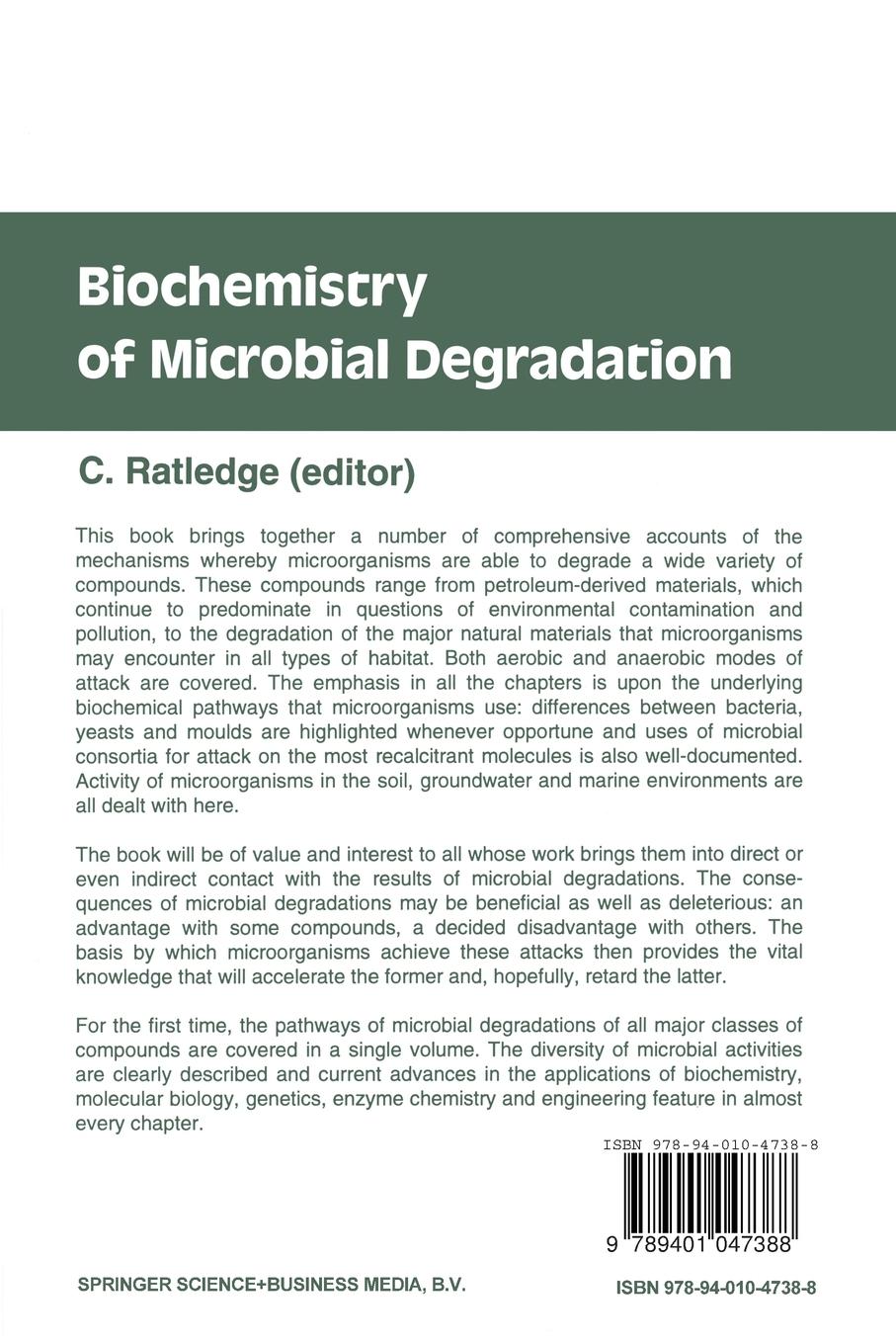 Rückseitencover Biochemistry of microbial degradation