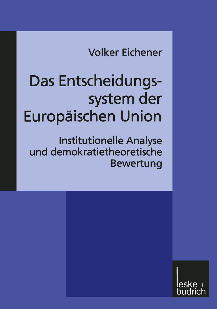 Vorderes Coverbild Das Entscheidungssystem der Europäischen Union