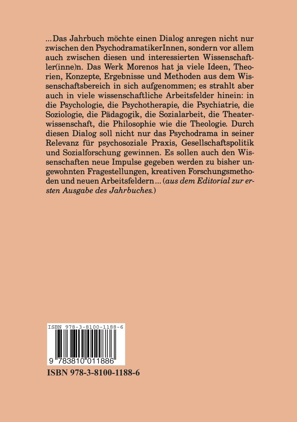 Rückseitencover Jahrbuch für Psychodrama, psychosoziale Praxis & Gesellschaftspolitik 1993
