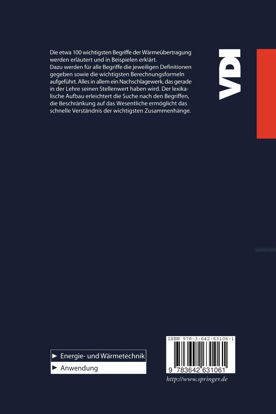 Rückseitencover Wärmeübertragung A-Z