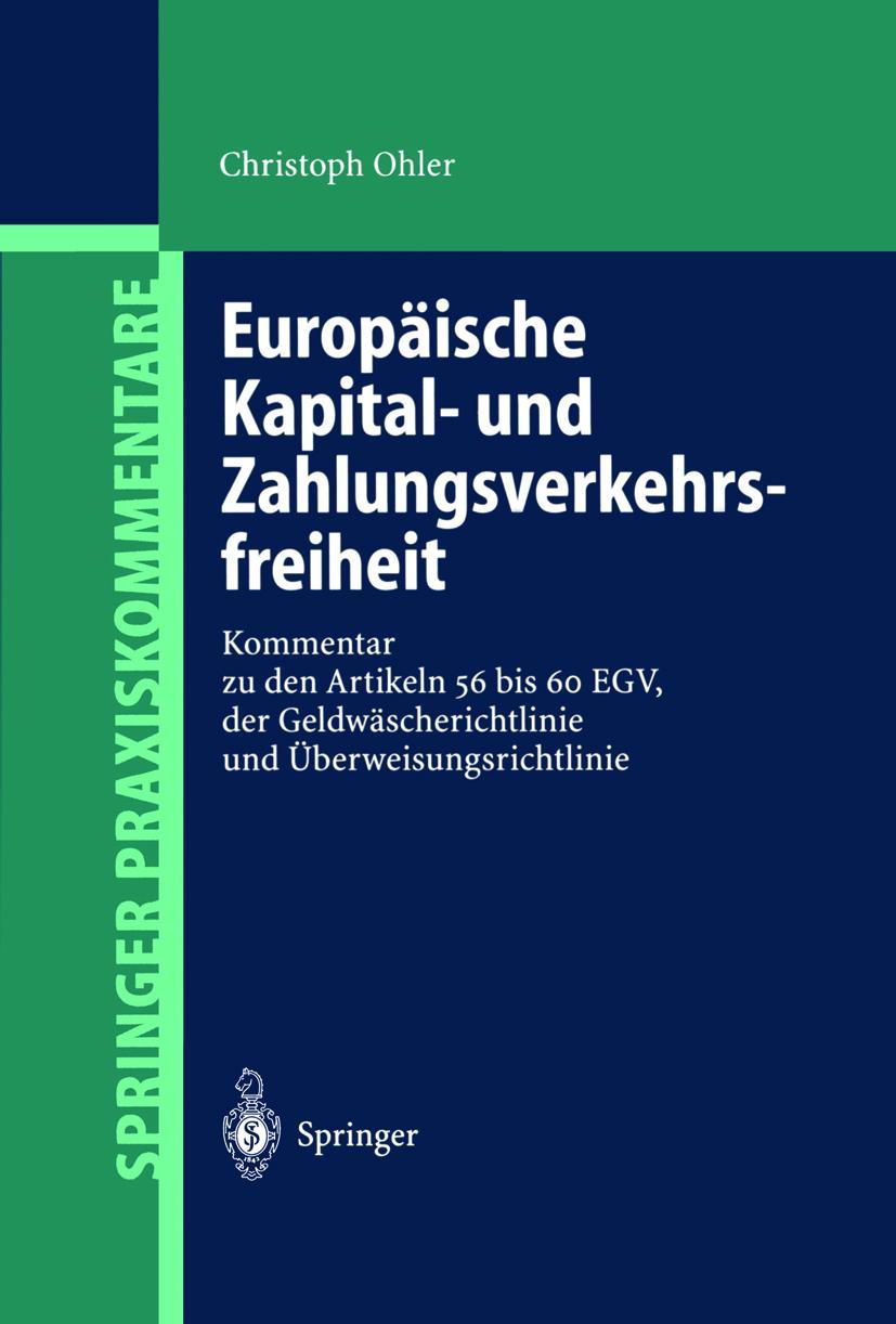 Vorderes Coverbild Europäische Kapital- und Zahlungsverkehrsfreiheit