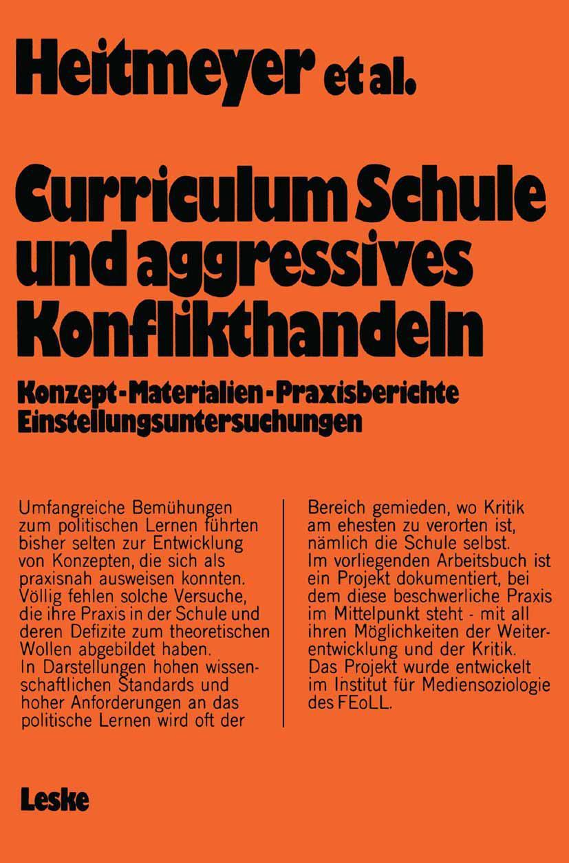 Vorderes Coverbild Curriculum "Schule und aggressives Konflikthandeln"